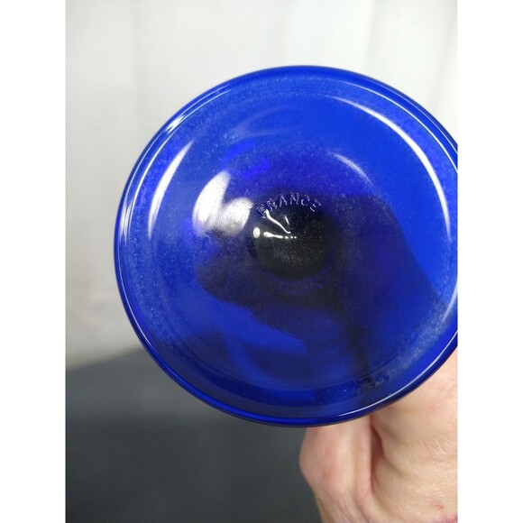 Set of 4 Hock Wine Glass Blue Stem Arcoroc France Luminarc Collectable Barware - Picture 8 of 13